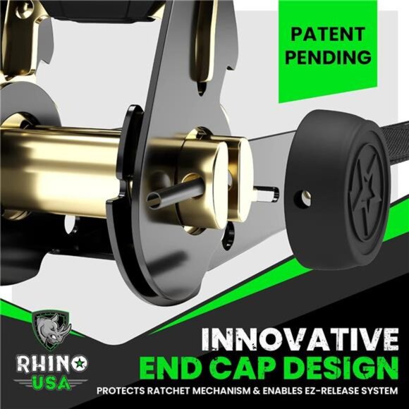 Ratchet Tie Down Straps (4PK) - 1,823lb lab Inspected Max Break Strength - Picture 2 of 7